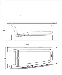 Ванна акрилова Volle 170x75 TS-102/L - мініатюра 2