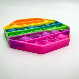 Сенсорна іграшка антистрес силіконова нескінченна пухирця поп іт UKC Pop It Fidget восьмигранник веселка - мініатюра 4