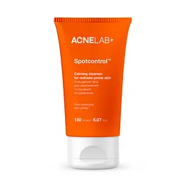 Oчищаючий гель для заспокоєння та усунення почервоніння Spotcontrol Сalming cleanser for redness-prone skin ACNELAB+ 150 мл