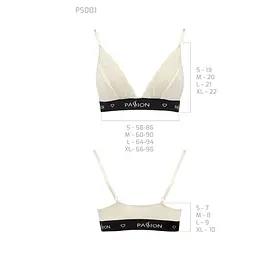 Еластичний топ з мереживом Passion PS001 TOP L, ecru - мініатюра 5