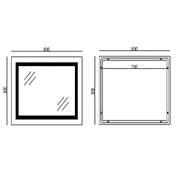 Дзеркало Mixxus Warm MR02-80x80 (LED Touch, годинник, антизапотівання, димер, регулювання яскравості) MI6934 - мініатюра 3