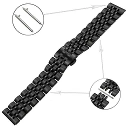 Ремінець BeWatch Classic Link сталевий для Xiaomi Amazfit Stratos/Pace/GTR 47мм для Black (1021401) - мініатюра 2