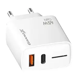 Зарядний пристрій Grand-X GaN 1xUSB-C + 1xUSB QC3.0 45W white (CH-460W) - мініатюра 4
