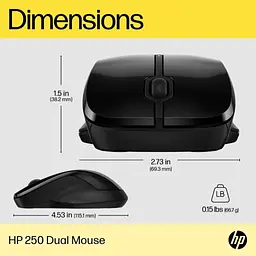 Мишка HP 250 Dual Wireless/Bluetooth Black (6V2J7AA) - мініатюра 5