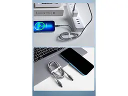 Кабель Lightning Romoss CB1737 USB Type-C to Lightning 27W 1m Gray (CB1737-631-G43H) - мініатюра 2