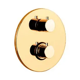 Термостат для душу на 2 споживача Paffoni Light honey gold LIQ018HG, Золотий