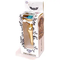 Анальна пробка Boss Of Toys Boss Series - Jewellery Gold Butt Plug Light Blue, BS6400067, Золотий / Голубой - мініатюра 8