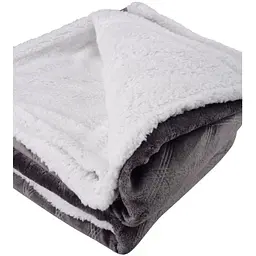 Ковдра Soho Plush hugs Graphite флісова, 200х150 см, сіра з білим (1221К) - мініатюра 2