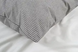Постільна білизна Lotus Home - Premium Percale Stripe антрацит євро - мініатюра 5