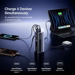 Зовнішній акумулятор Baseus EnerGeek GR11 Power Bank with Retractable Cable 20000mAh 145W Space Grey (E0027B01) - мініатюра 8