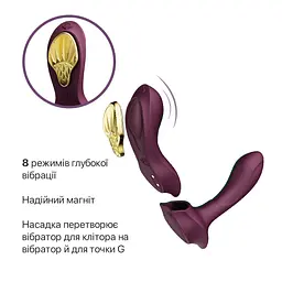 Смарт-вібратор у трусики Zalo - AYA Velvet Purple, насадка та пульт ДК - мініатюра 4