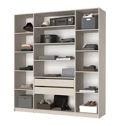 Шафа 4-дверна з антресоллю MebelStar Оскар ДСП BL-B, блок шухляд+полиці 200x52x260 см Дуб тахо (MBS-5098) - мініатюра 2