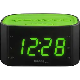Годинник настільний з радіо Technoline WT465 Black/Green (WT465 grun)