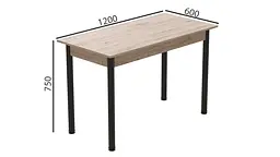 Стіл кухонний Ferrum-decor Беніта 75x120x60 Чорний ДСП Сан-Марино 16мм (FRD-105643) - мініатюра 4