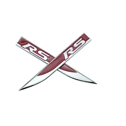 Емблема крила RS для Volkswagen 2шт 148х18мм червоні (метал) на скотчі
