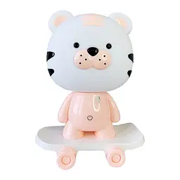 Нічник дитячий «Тигр на скейті» MGZ-1408(Pink) мережевий живлення від USB