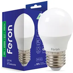 Світлодіодна лампа Feron LB-745 G45 230V 6W E27 4000K (25675)
