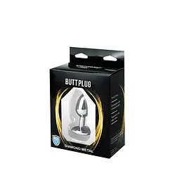 Анальна пробка Fantasy Silver Butt Plug Heart-Shaped S 7 см (чорний) - мініатюра 3