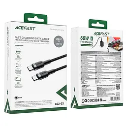 Кабель ACEFAST USB-C to USB-C aluminum alloy charging data cable C22-03 1.2m, 60W/3A - мініатюра 2