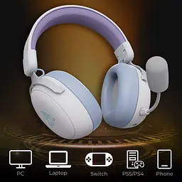 Навушники Ajazz AHM08 MAX 3-Mode White (AHM08-MAX-PWB) - мініатюра 16