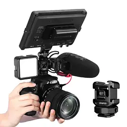 Адаптер кронштейн Ulanzi Vijim Metal Triple Cold Shoe Mount UV-2132 PT-12 Black - мініатюра 4