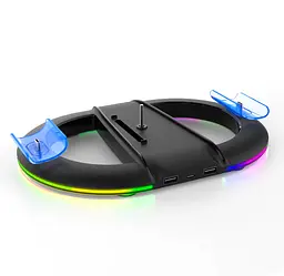 Вертикальна підставка для PS5 Slim iPega із тримачем для навушників DualSense на 2 геймпада Чорний ( hub_i0gmq3 )