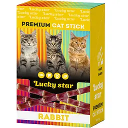 Ласощі для котів Lucky Star Паличка з мʼясом кролика 60 шт. по 5 г 