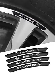 Емблема обода колеса Lexus 4 шт Алюміній наклейка на диски на скотчі Чорні - мініатюра 3