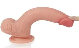Фалоімітатор - Dual-Layered Silicone Cock 8" Flesh #2 - мініатюра 3