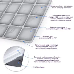 Самоклеюча поліуретанова плитка Sticker Wall 305х305х1мм D SW-00001936 - мініатюра 2