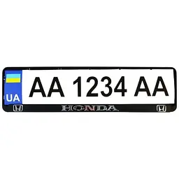 Рамка номерного знака Poputchik пластик з об'ємними літерами Honda 52х13.5х2см 2 шт - мініатюра 2