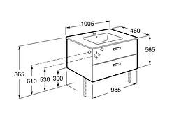 Тумба з умивальником Roca Victoria Basic 100 см біла A855851806 - мініатюра 2
