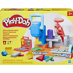 Набір для творчості з пластиліном Hasbro Play-Doh Stamp and Saw Tool Bench (F9141) - мініатюра 5