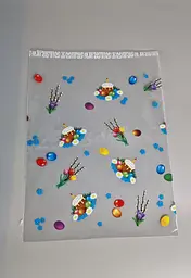 Пакет з малюнком для пакування великої паски 25×35 см Верба та крашанки 100 шт, для паски D 90-110 мм