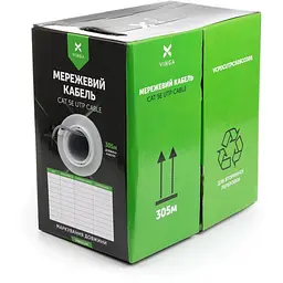 Кабель мережевий Vinga UTP 305м cat.5e Copper 4 pairs 0.5мм мідь (VCPDCUTPC505CO305)