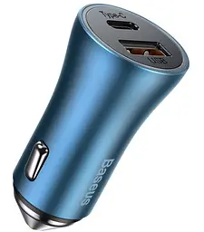 АЗУ Baseus Golden Contactor Pro Dual Quick Charger USB+Type-C+Cable Type-C to Lightning 40W TZCCJD-03 Blue - мініатюра 2