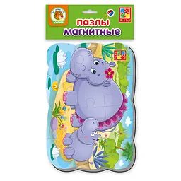 Пазли на магніті Vladi Toys Бегемотики, укр. мова, 12 елементів (VT3205-76) - мініатюра 3
