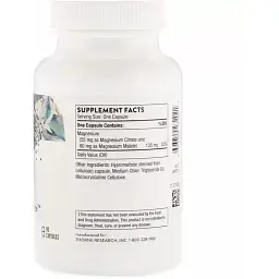 Цитрамат магнію Thorne Research Magnesium Citramate 90 капсул - мініатюра 2