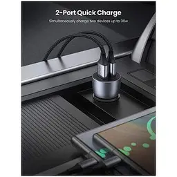 Автомобільний зарядний пристрій UGREEN CD213 Fast Car Charger Dark блакитний (10144) - мініатюра 3