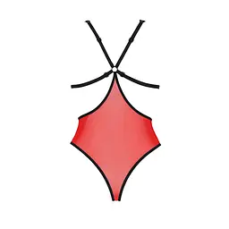 Напівпрозоре боді з мереживом Passion PEONIA BODY L/XL red - мініатюра 4