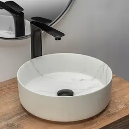 Умивальник Rea Sami marble mat (REA-U8703) накладний - мармуровий - 36x36 - мініатюра 5