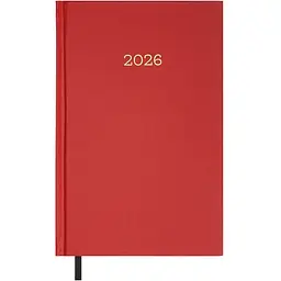 Щоденник датований Buromax Simple 2026 A5 бумвініл червоний (BM.21166-05)