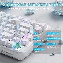 Клавіатура Attack Shark X82 Pro RGB HE Magnetic Switch Wireless White Contour Line (AS-6972792470702-WCL) [166727] - мініатюра 6