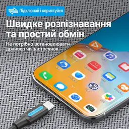 OTG-перехідник Vention CCVBB USB-C - USB-A 3.0 0,15 м чорний (CCVBB) - мініатюра 10