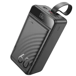 УМБ портативне зарядне 60000mAh 22.5W 3A зі швидкою зарядкою PD/QC зовнішній акумулятор універсальні порти 3USB/Type-C/Lightning LED-дисплей вбудований ліхтар повербанк