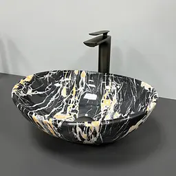Умивальник VBI Parma black opal накладний VBI-011008, Чорний - мініатюра 2