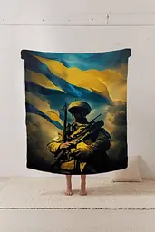 Плед патріотичний 3D Захисник України 20222424_B 12187 135х160 см - мініатюра 2