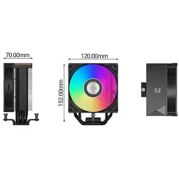 Кулер до процесора PcCooler RT500 Digital ARGB BK - мініатюра 8