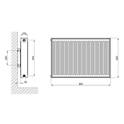 Радіатор сталевий Thermo Alliance 22 тип 600x900 бічне підключення - мініатюра 2