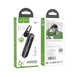 Bluetooth-гарнітура розмовна Hoco E63 Diamond business BT headset Black - мініатюра 2